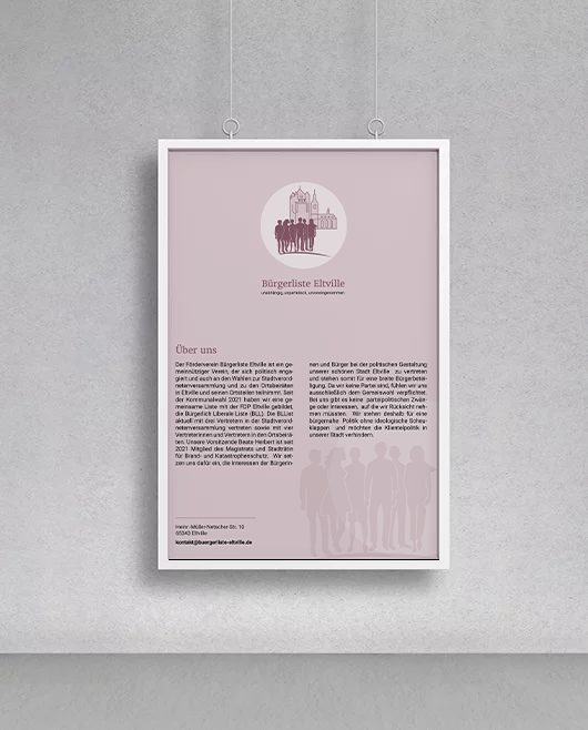 Bürgerliste Eltville – Plakat „Über uns“ im Mockup